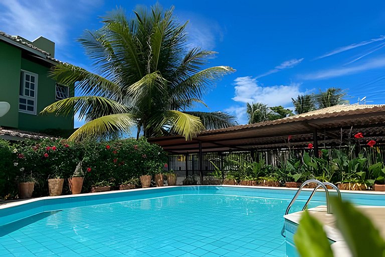 550m da PRAIA; 2 quartos; WiFi 300mbs; Piscina; Churrasqueir