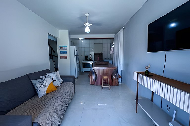 550m da PRAIA; 2 quartos; WiFi 300mbs; Piscina; Churrasqueir