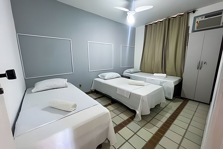 550m da PRAIA; 2 quartos; WiFi 300mbs; Piscina; Churrasqueir