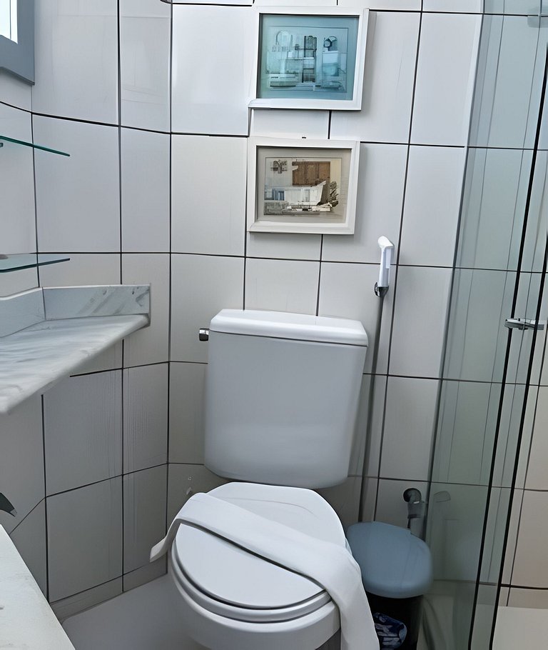 550m da PRAIA; 2 quartos; WiFi 300mbs; Piscina; Churrasqueir