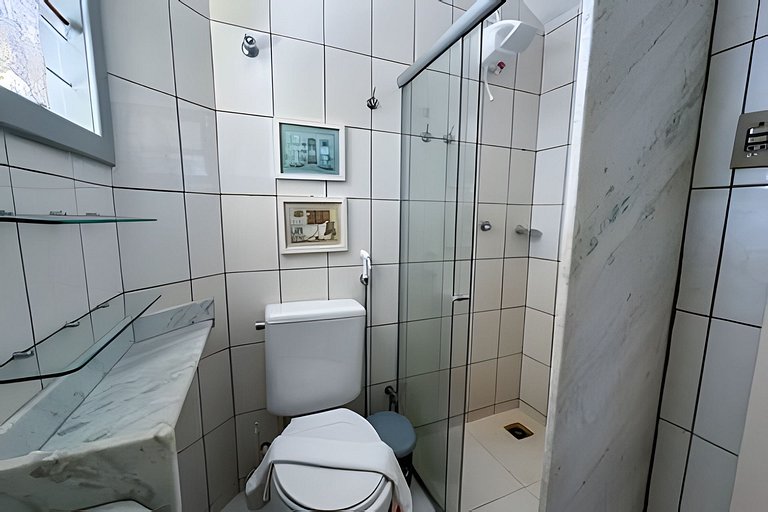 550m da PRAIA; 2 quartos; WiFi 300mbs; Piscina; Churrasqueir