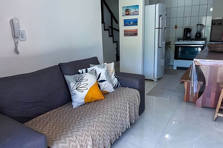 550m da PRAIA; 2 quartos; WiFi 300mbs; Piscina; Churrasqueir