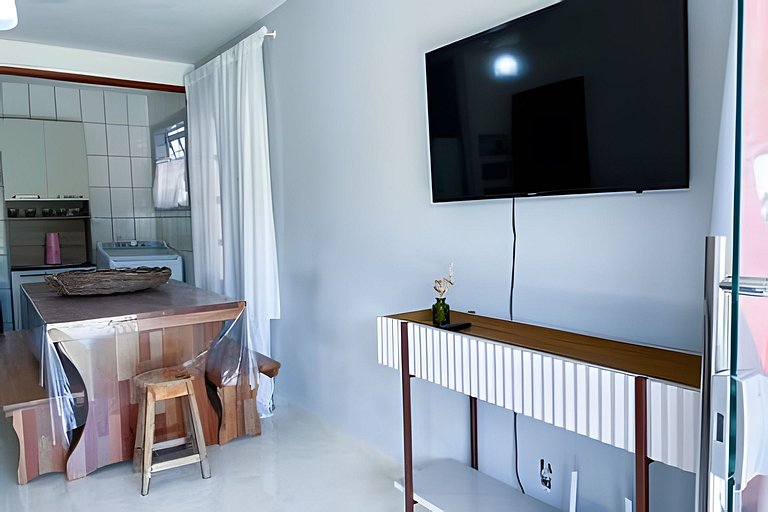 550m da PRAIA; 2 quartos; WiFi 300mbs; Piscina; Churrasqueir