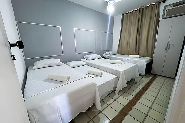 550m da PRAIA; 2 quartos; WiFi 300mbs; Piscina; Churrasqueir