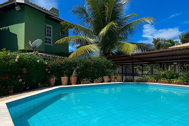 550m da PRAIA; 2 quartos; WiFi 300mbs; Piscina; Churrasqueir