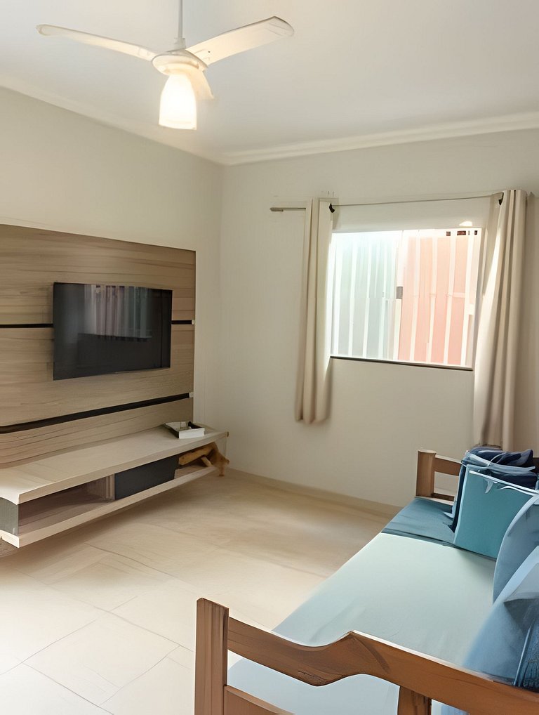500m PRAIA Taperapuan; 2 quartos; Térreo; WiFi 300mbs; Churr