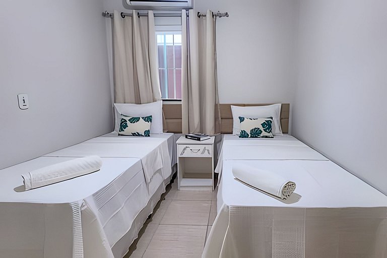 500m PRAIA Taperapuan; 2 quartos; Térreo; WiFi 300mbs; Churr