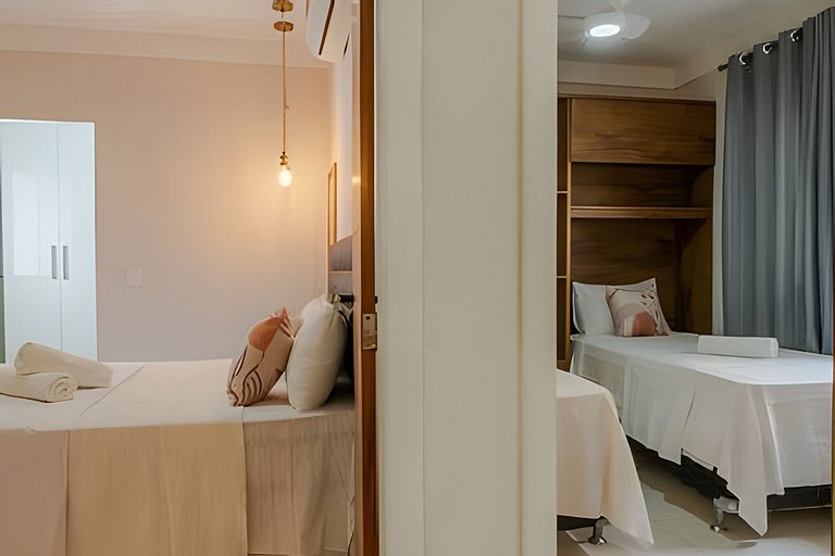 500m da PRAIA; 2 quartos; no 2º pavimento; WiFi 300mbs; Chur