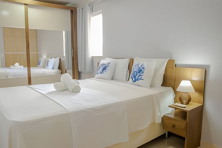 500m PRAIA de Taperapuan; 2 quartos; WiFi 300mbs; no 2 pavim