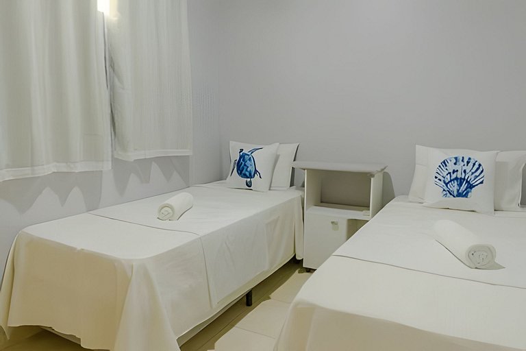 500m PRAIA de Taperapuan; 2 quartos; WiFi 300mbs; no 2 pavim