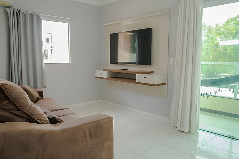 500m PRAIA de Taperapuan; 2 quartos; WiFi 300mbs; no 2 pavim