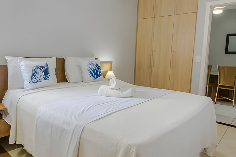 500m PRAIA de Taperapuan; 2 quartos; WiFi 300mbs; no 2 pavim