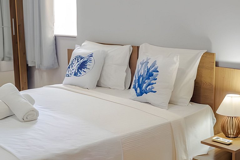 500m PRAIA de Taperapuan; 2 quartos; WiFi 300mbs; no 2 pavim