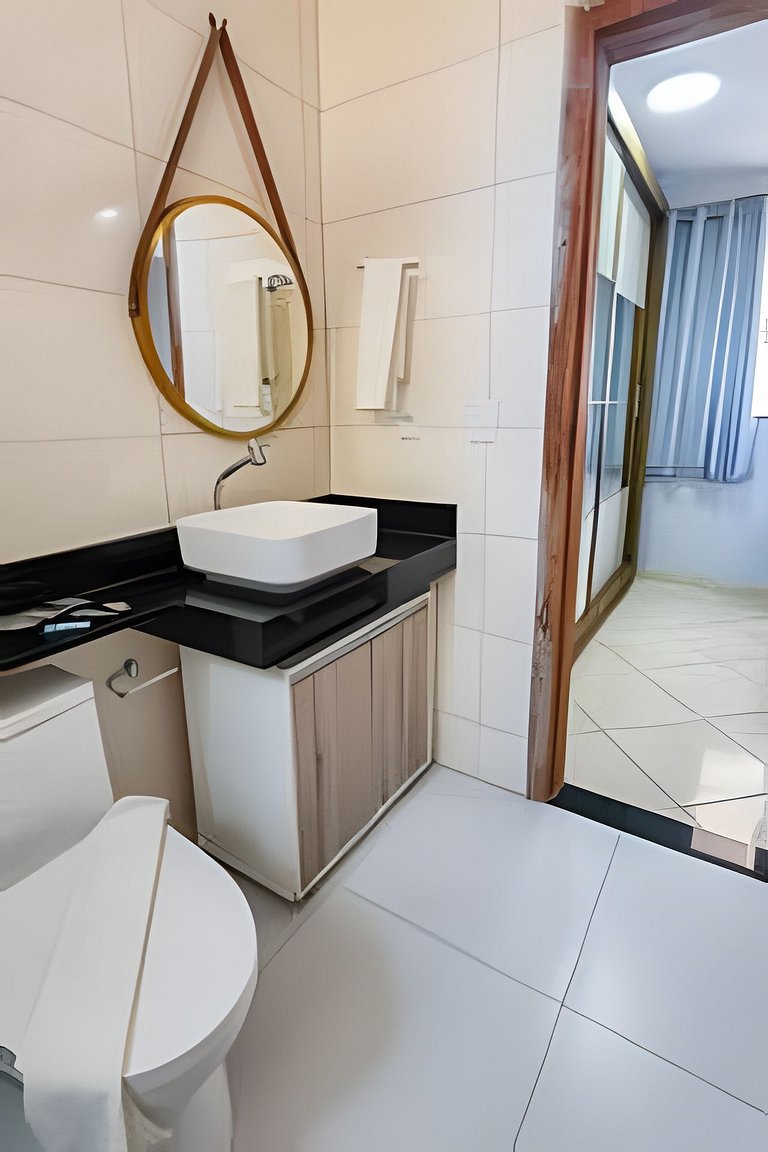 500m PRAIA de Taperapuan; 2 quartos; WiFi 300mbs; no 2 pavim