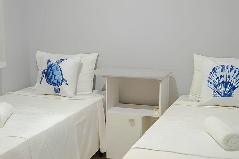 500m PRAIA de Taperapuan; 2 quartos; WiFi 300mbs; no 2 pavim