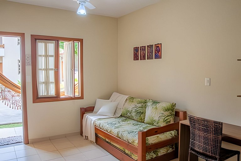 em frente à PRAIA de Taperapuan; piscina; 1 quarto; WiFi 300