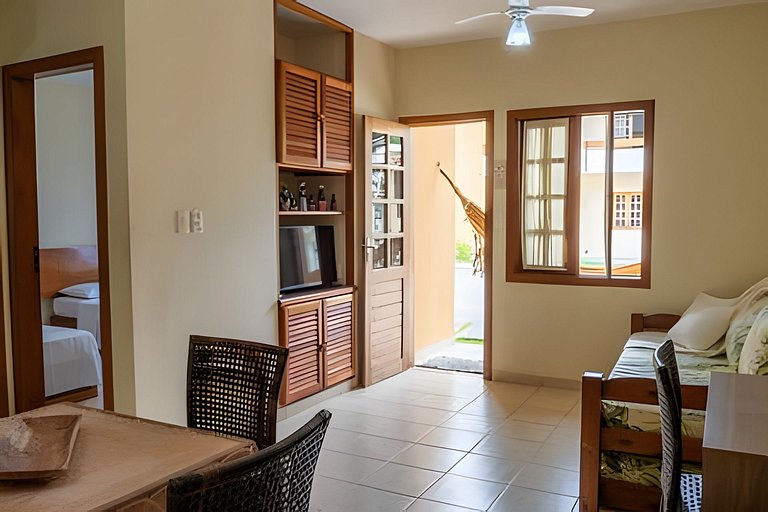 em frente à PRAIA de Taperapuan; piscina; 1 quarto; WiFi 300